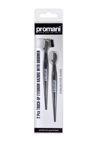 [PR-932] Promani 2Pcs Touch Up Eyebrow Razor With Groomer